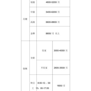新疆月嫂工资