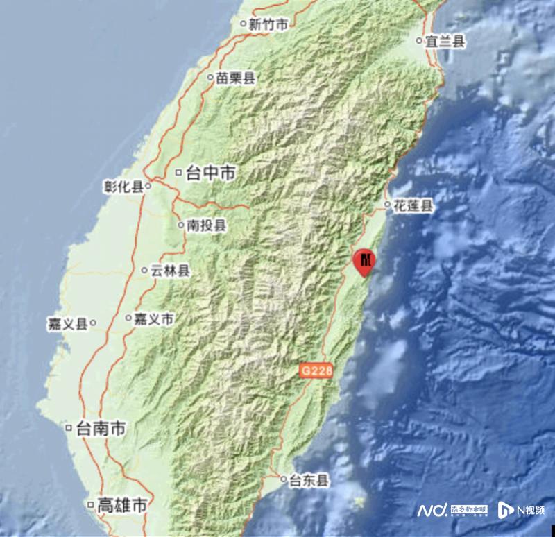 台湾附近发生4.4级地震 震源深度5公里