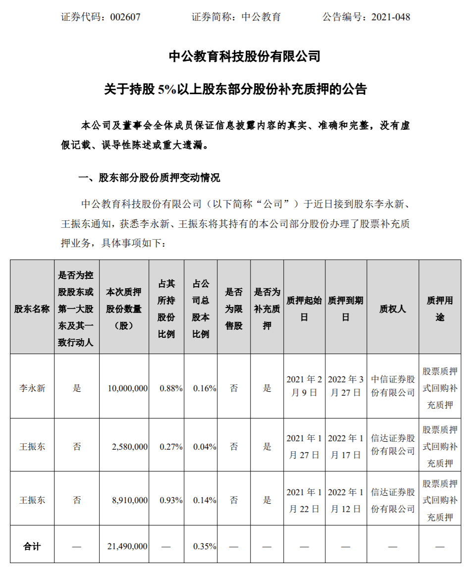 北京中公教育被强执24.7亿元 新增大量被执行人信息